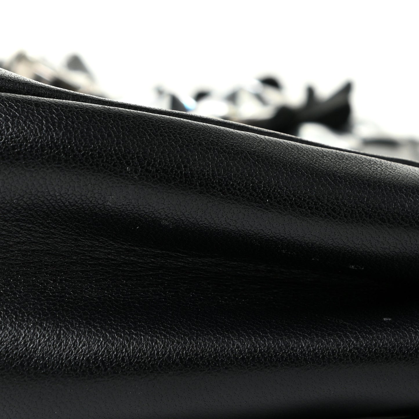 Nappa Crystal Flowerland Micro Peekaboo Iconic Satchel Black