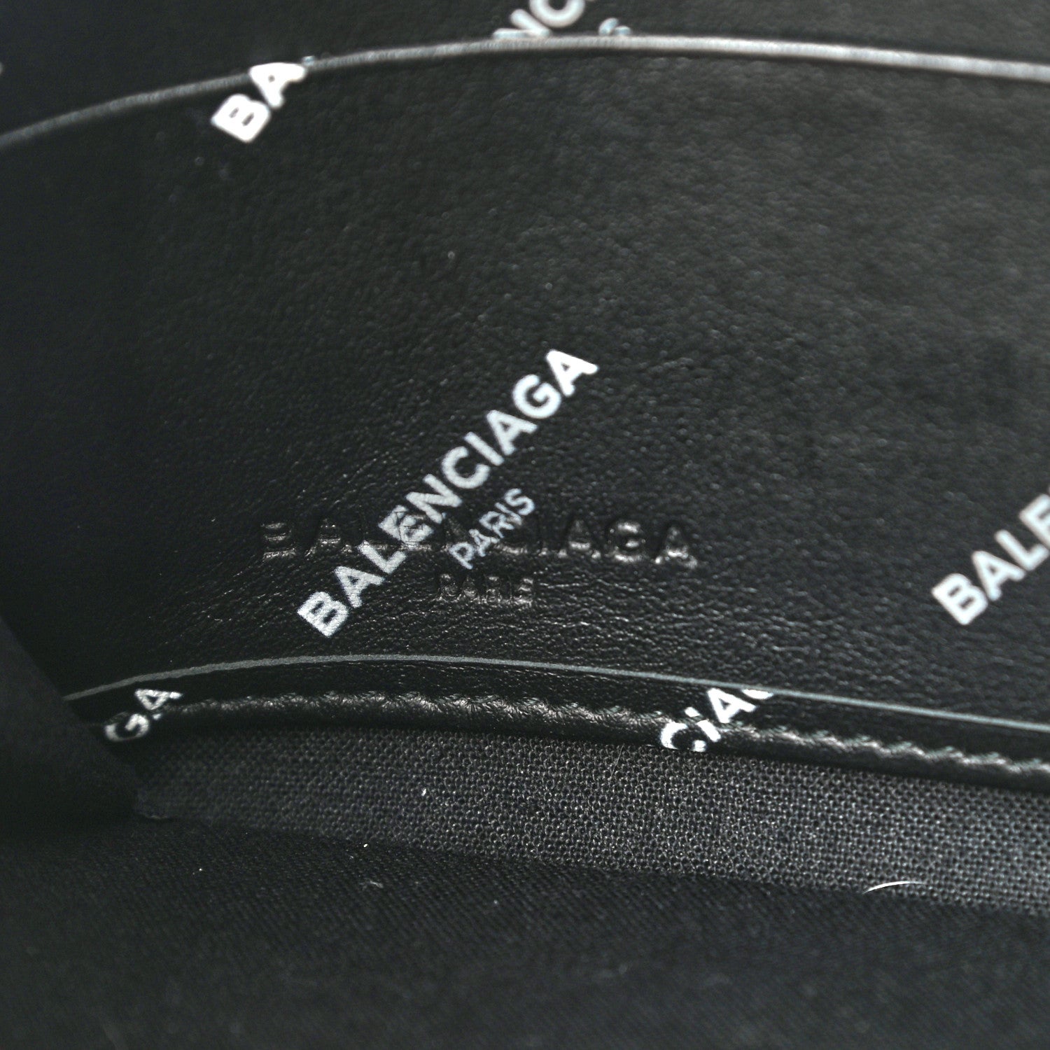 Balenciaga Lambskin Allover Logo Classic Hardware Continental Zip Around Wallet Black 6 of 9