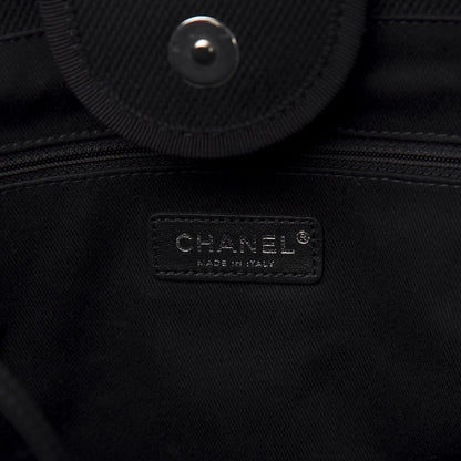 Chanel Canvas Pearl Medium Deauville Tote Black 6 of 10