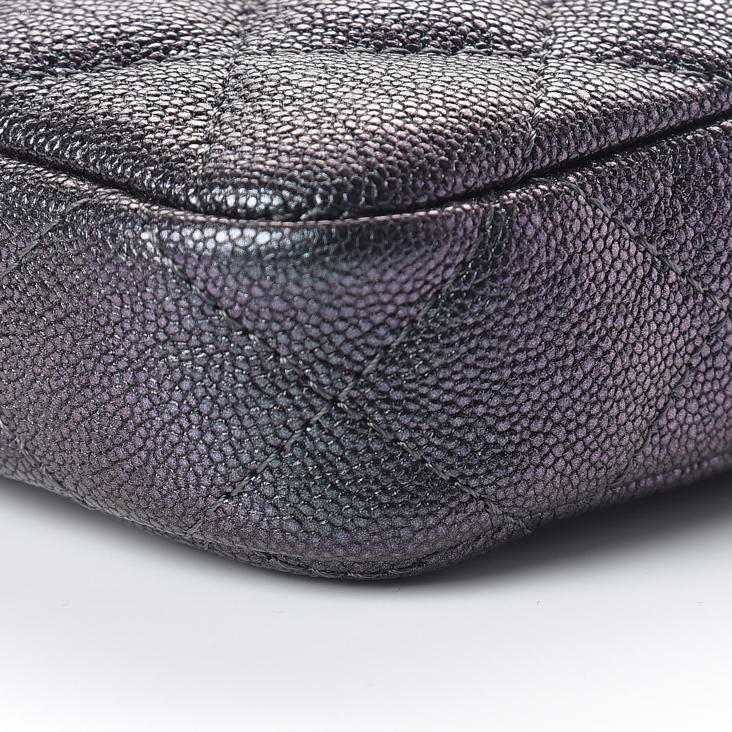 Chanel Iridescent Caviar Quilted Clutch With Chain Black 12 of 13
