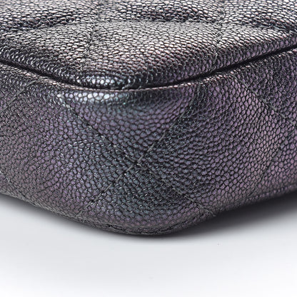 Chanel Iridescent Caviar Quilted Clutch With Chain Black 12 of 13