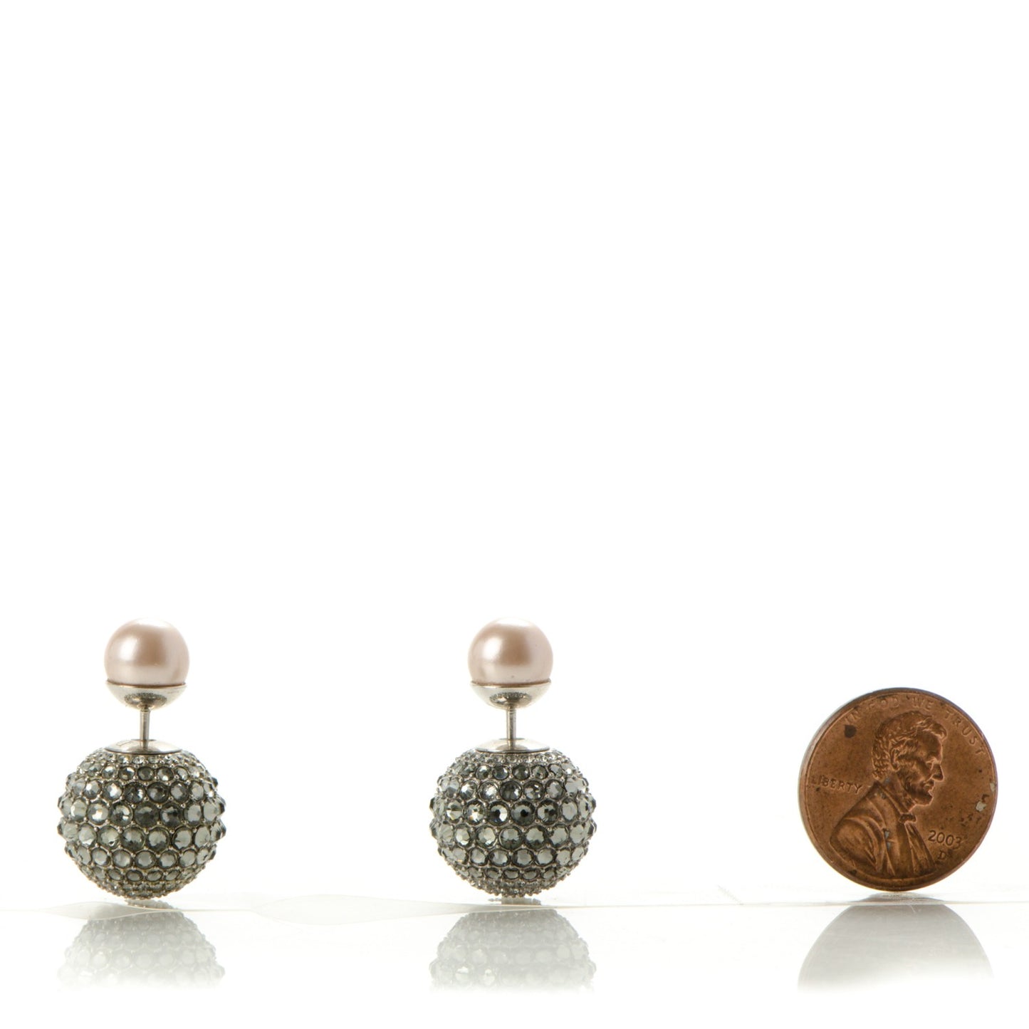 Crystal Mise En Dior Tribal Earrings Grey Pink