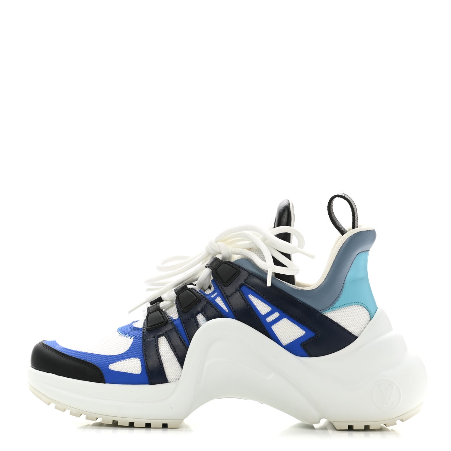 Calfskin Technical Nylon LV Archlight Sneakers 38 Blue Roi