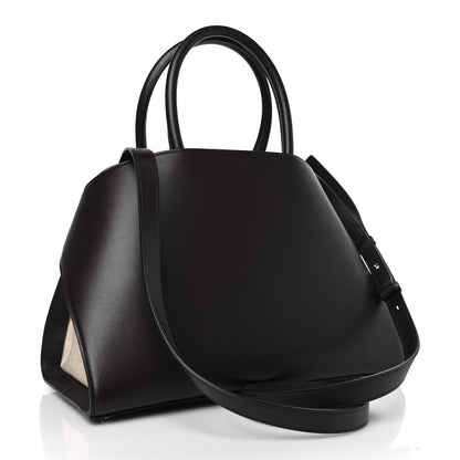 Salvatore Ferragamo Calfskin Canvas Medium Hug Bag Natural Testa Di Moro 3 of 8