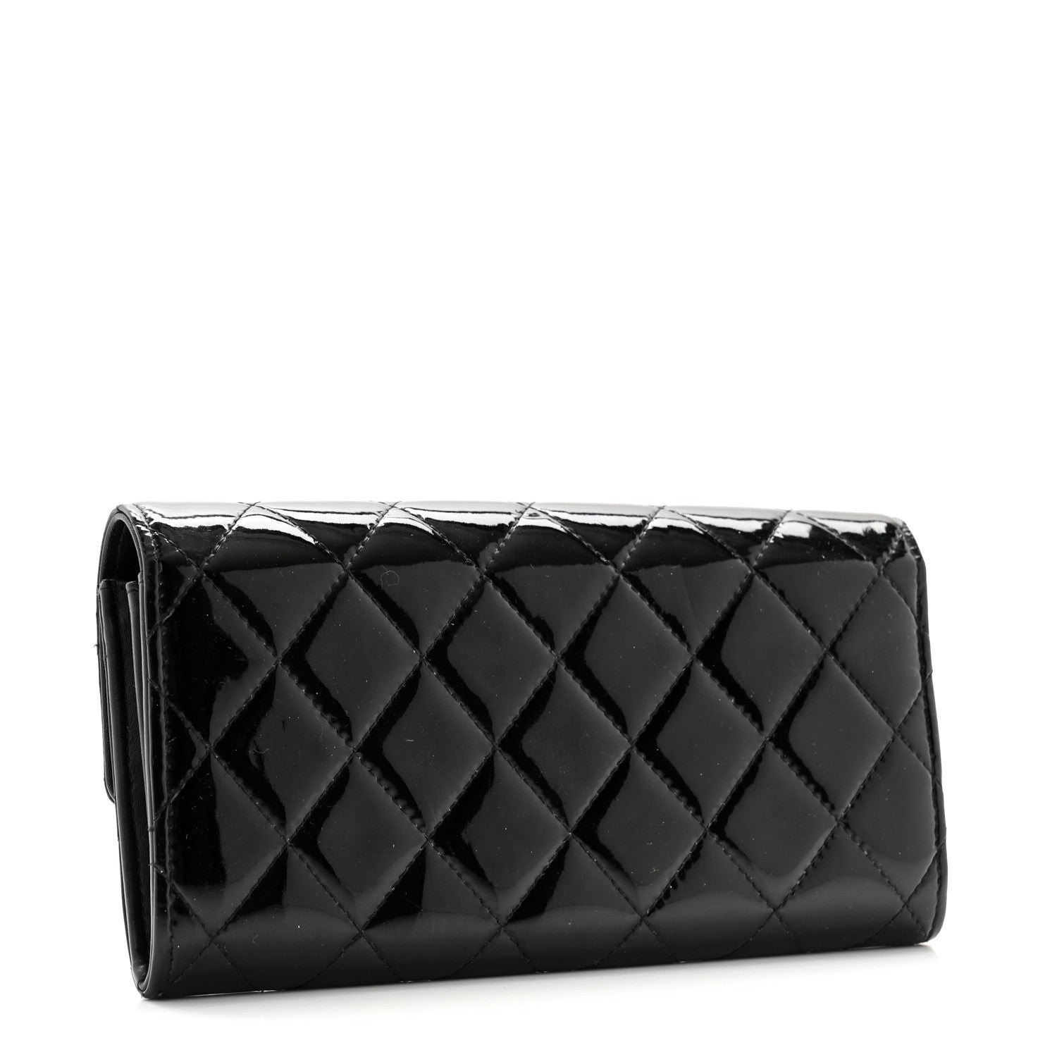 Chanel Patent Quilted Large Brilliant Flap Wallet Black 3 of 12