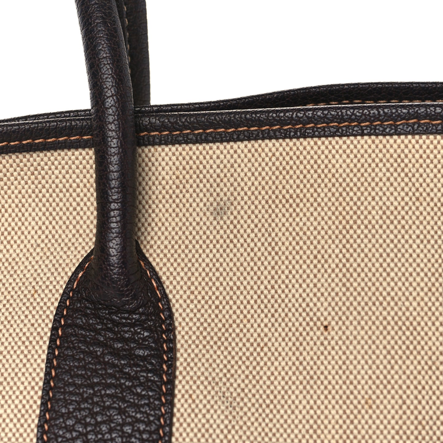 Toile Buffle Gala Garden Party Tote 36 MM Marron Fonce