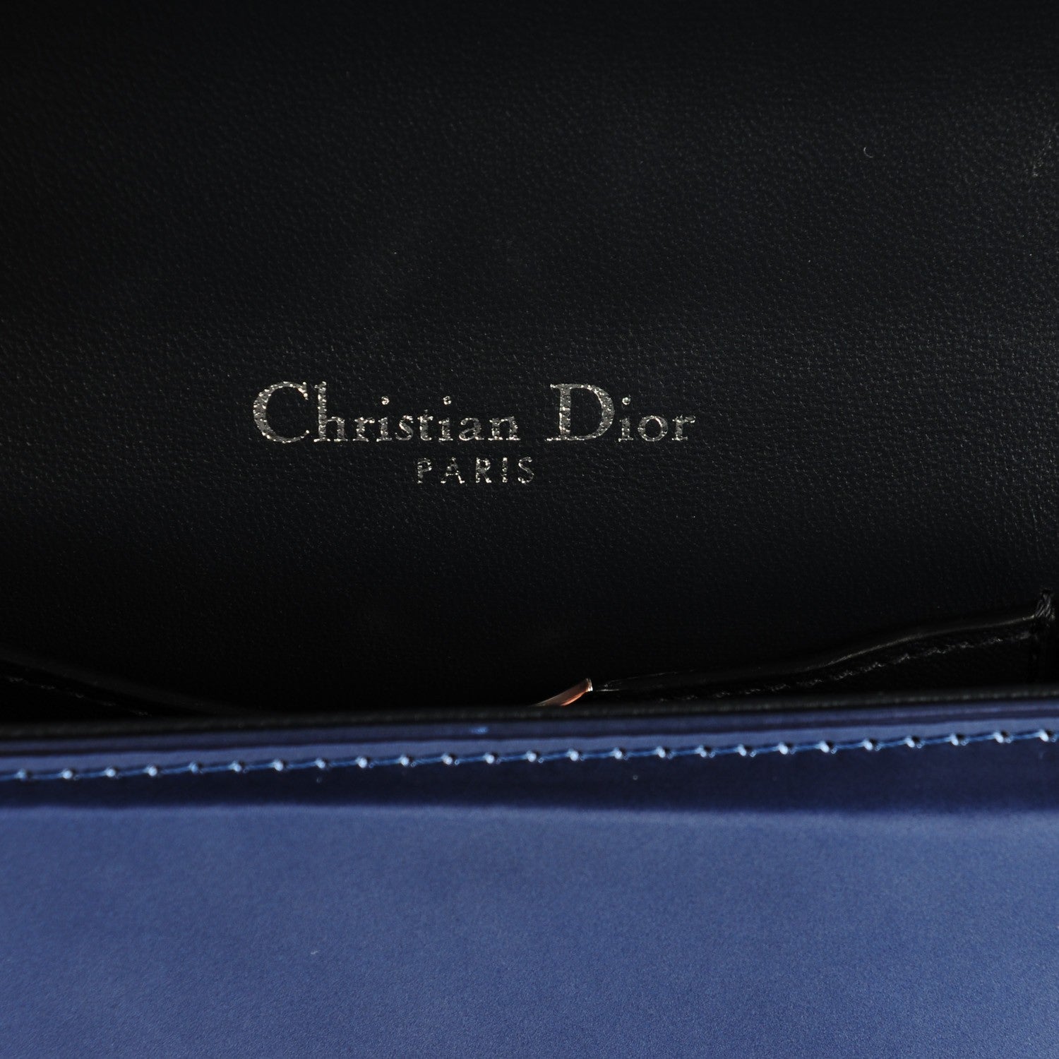 Christian Dior Metallic Patent Micro-Cannage Baby Diorama Flap Bag Bleu 6 of 8