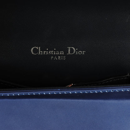 Christian Dior Metallic Patent Micro-Cannage Baby Diorama Flap Bag Bleu 6 of 8