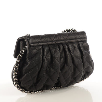 Chanel Washed Lambskin Quilted Medium Chain Around Messenger Black 3 of 7