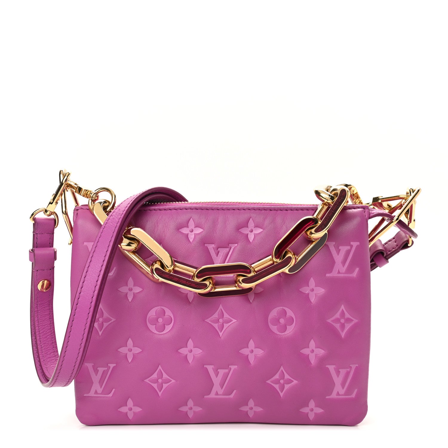 Louis Vuitton Lambskin Embossed Monogram Coussin BB Orchid 1 of 10