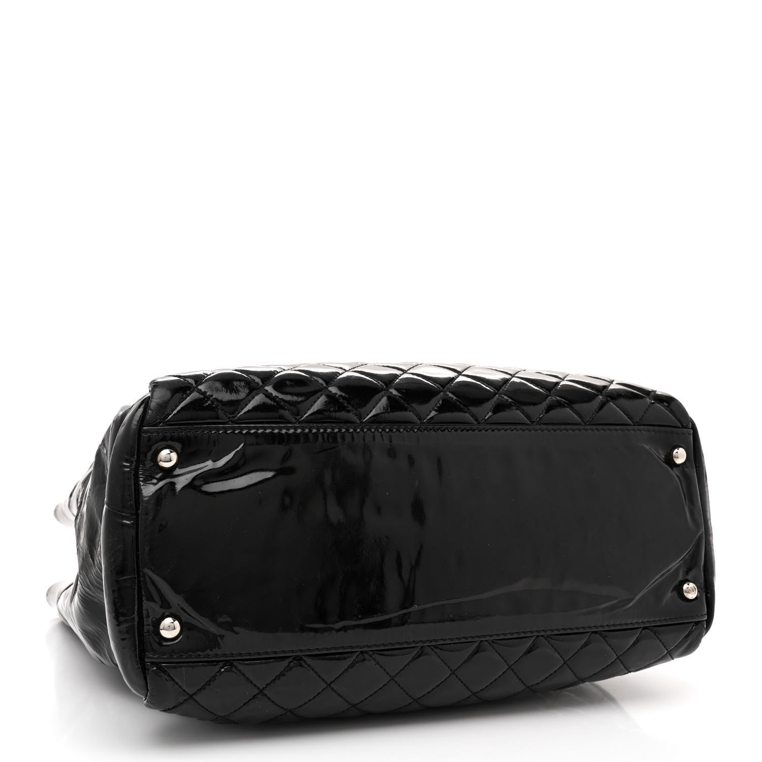 Chanel Patent Quilted Large Shopping Tote Black 4 of 18