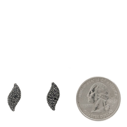 David Yurman Sterling Silver Black Diamond Flute Earrings 2 of 5