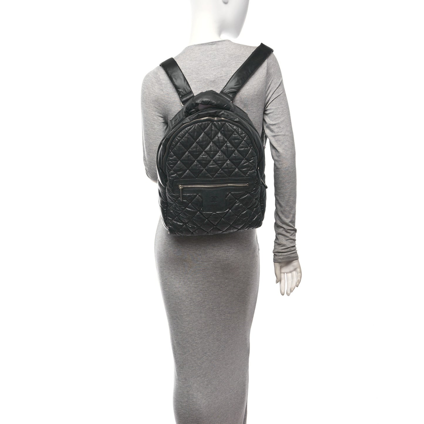 Nylon Quilted Coco Cocoon Backpack Black