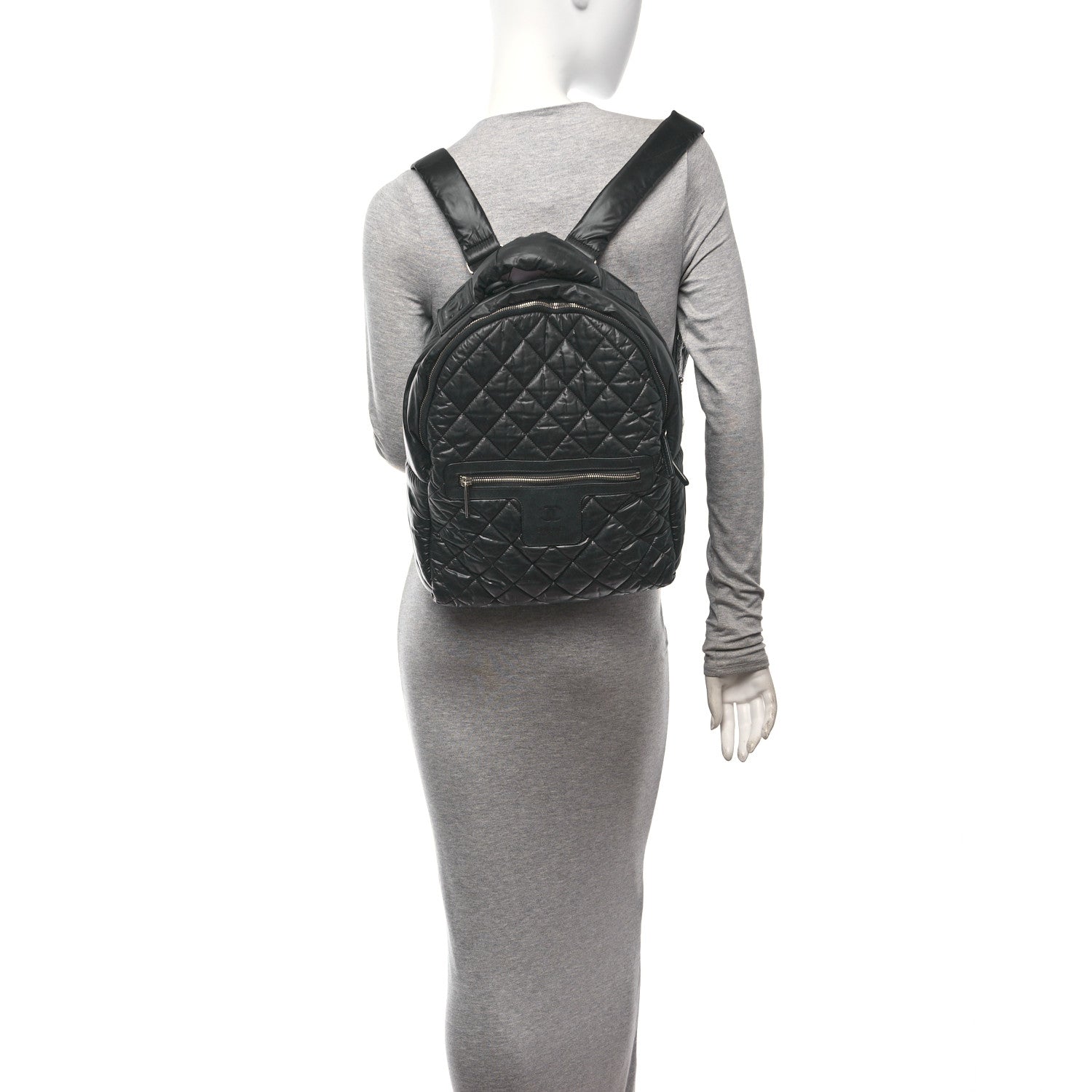 Chanel Nylon Quilted Coco Cocoon Backpack Black 2 of 10
