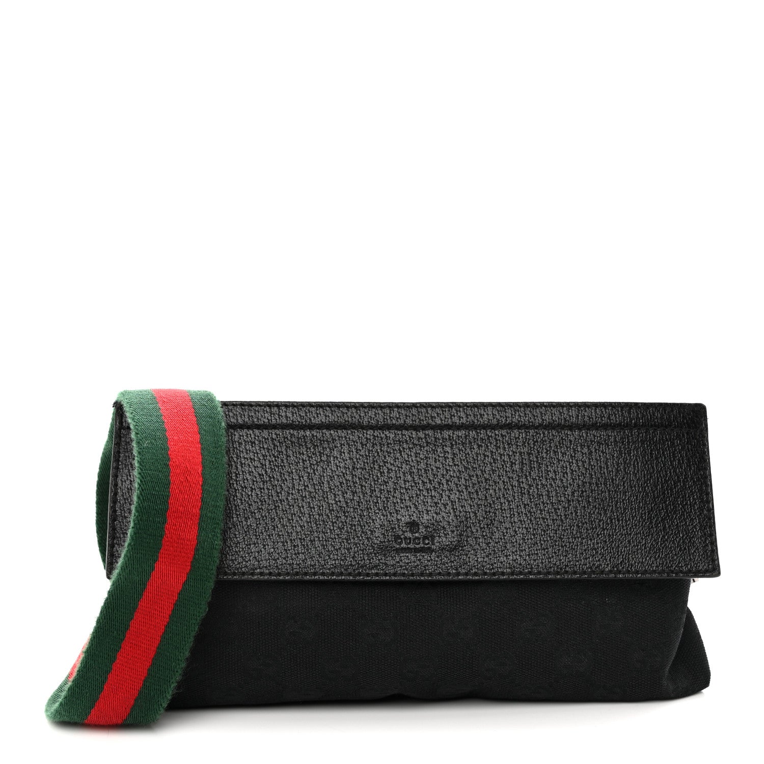Gucci Monogram Web Belt Pouch Bag Black 1 of 14