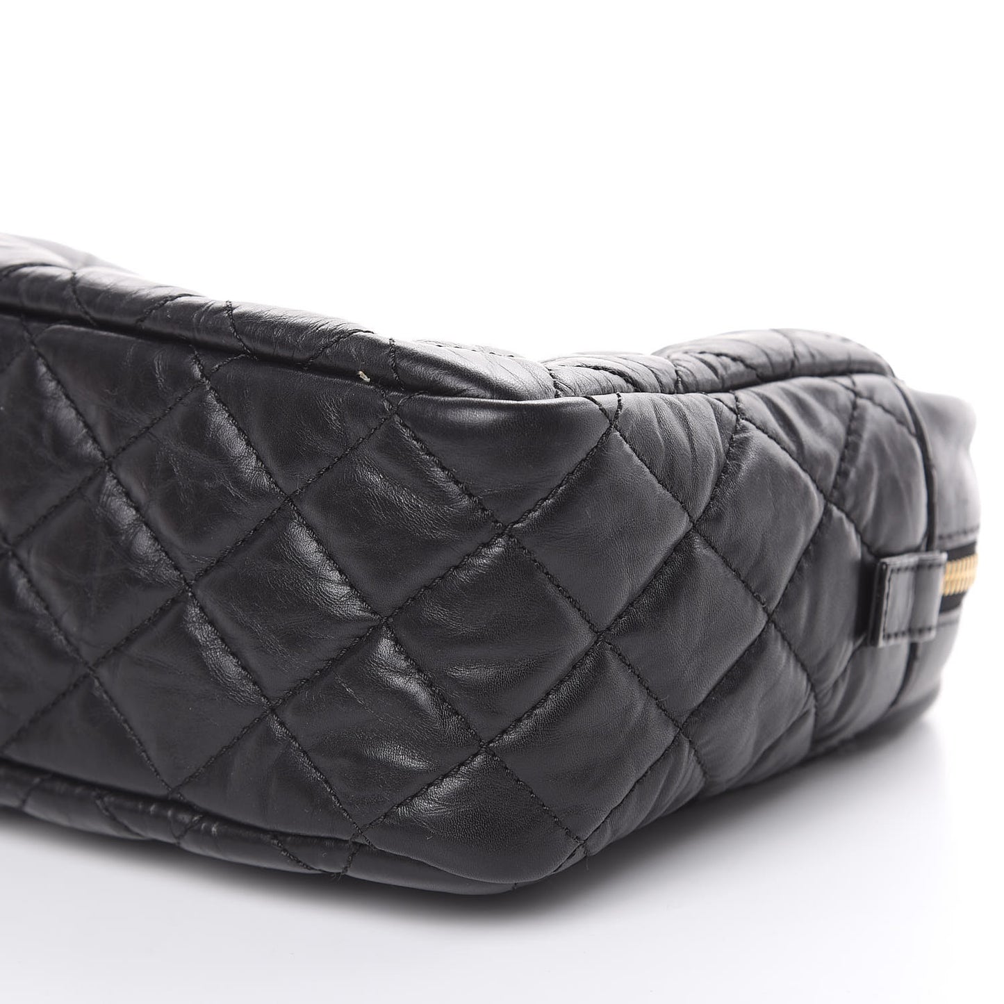 Aged Calfskin Quilted Medium Reissue Camera Case Black
