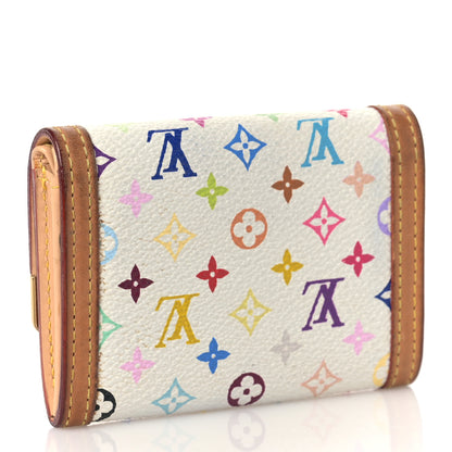Louis Vuitton Monogram Multicolor Porte-Monnaie Plat Coin Purse White 3 of 9