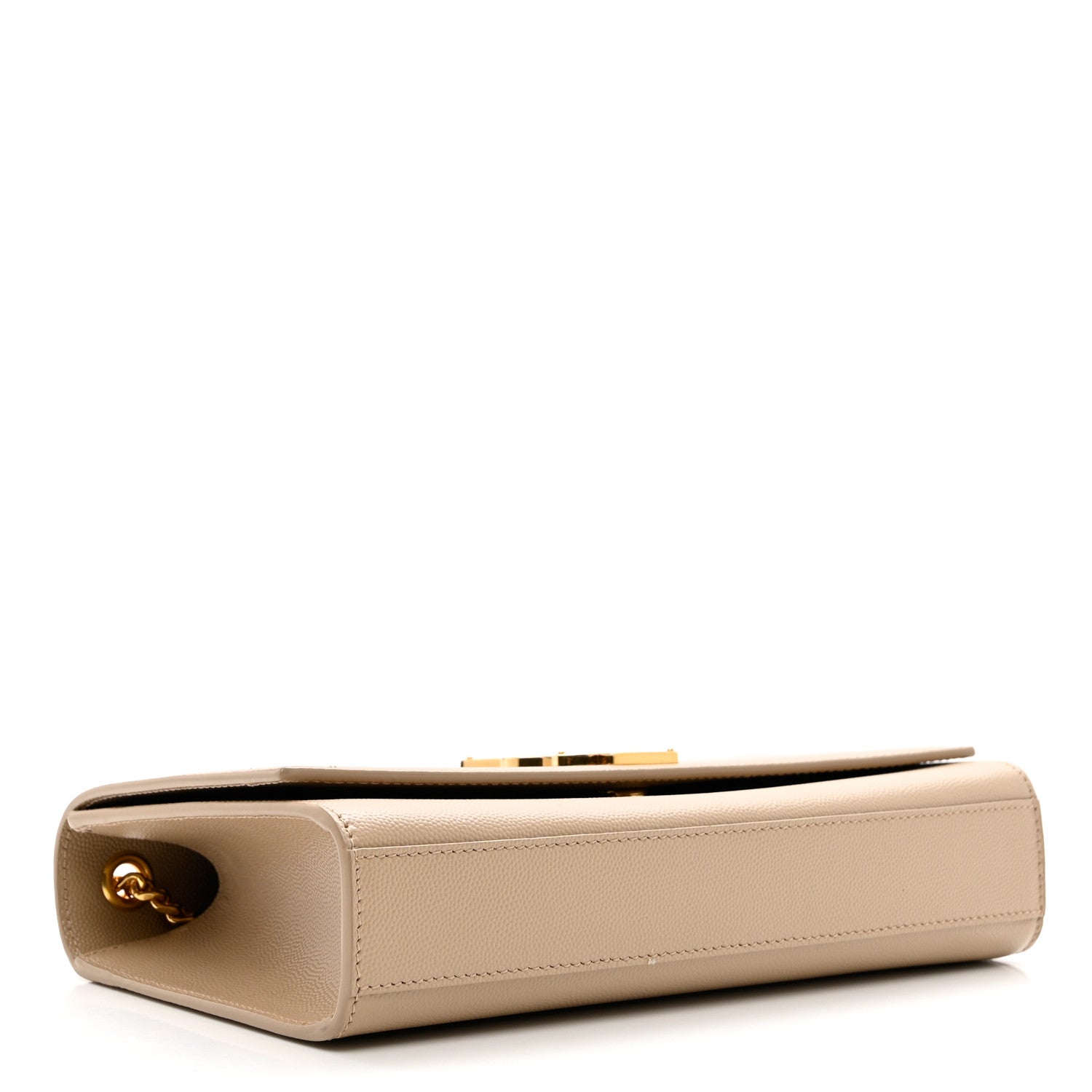 Saint Laurent Grain De Poudre Medium Monogram Kate Satchel Dark Beige 4 of 10