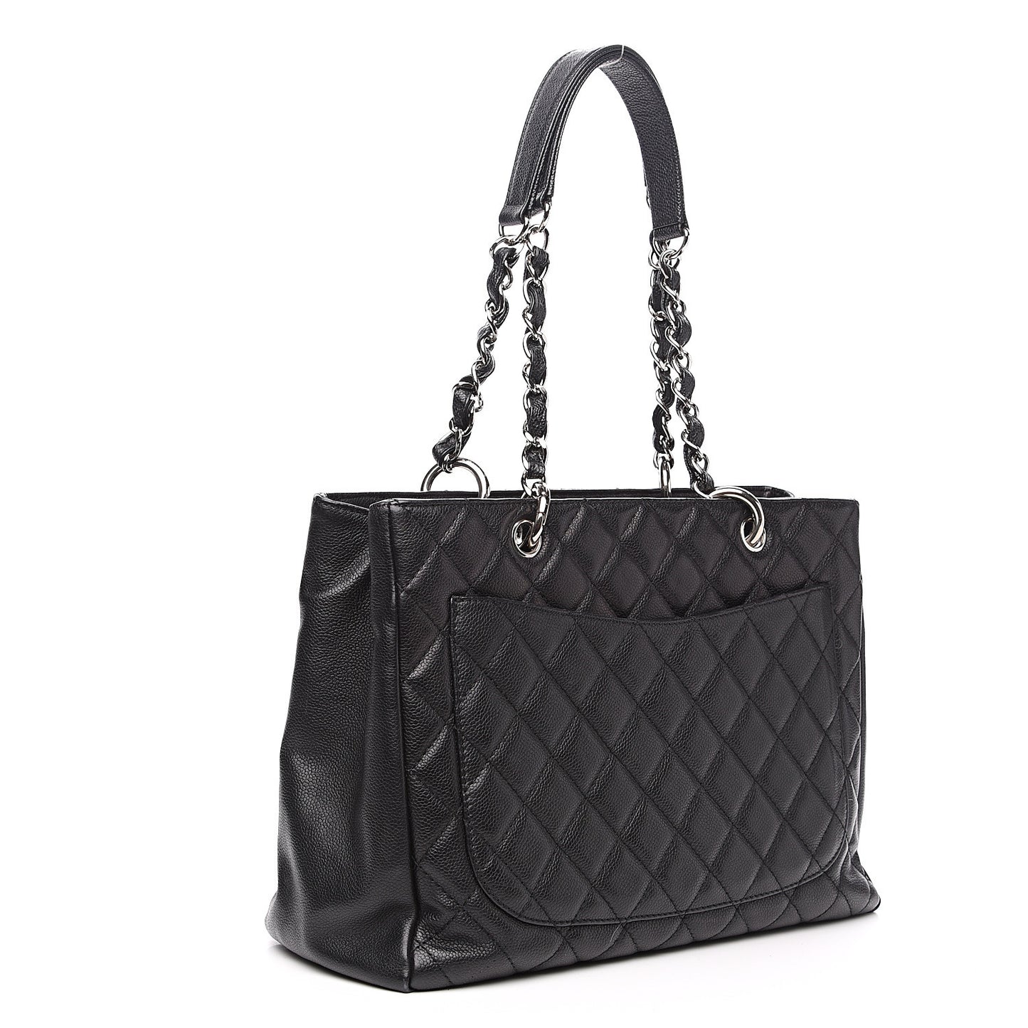 Caviar Quilted Grand Shopping Tote GST Black