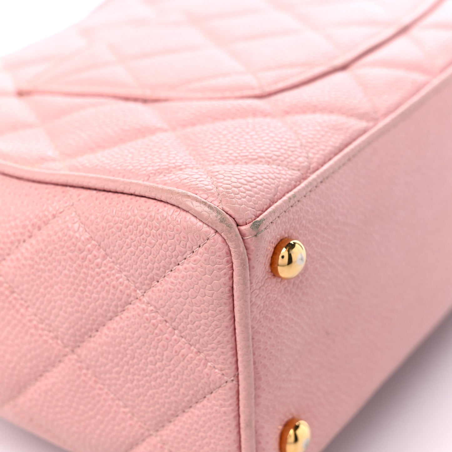 Caviar Quilted Small Bowler Pink