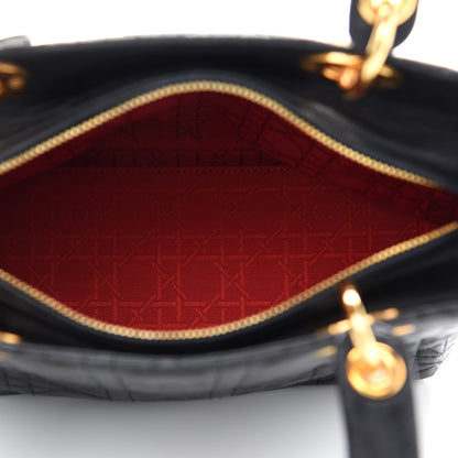 Christian Dior Lambskin Cannage Medium Lady Dior Black 4 of 8