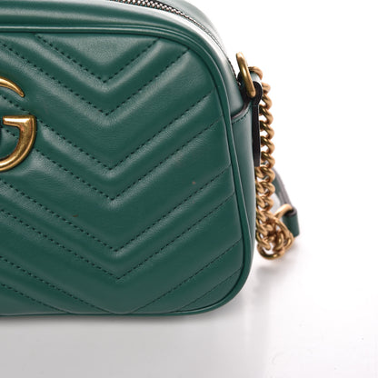 Gucci Calfskin Matelasse Small GG Marmont Chain Shoulder Bag Emerald Green 9 of 9