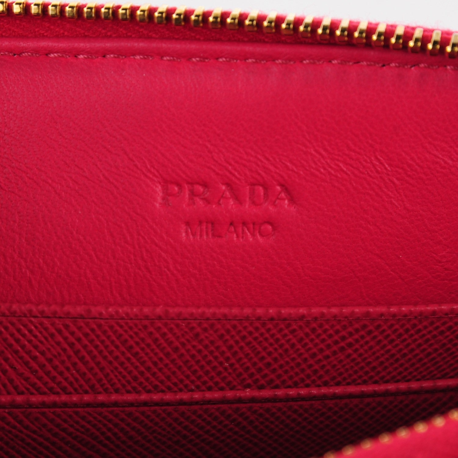 Prada Saffiano Flat Zip Wristlet Peonia 7 of 9