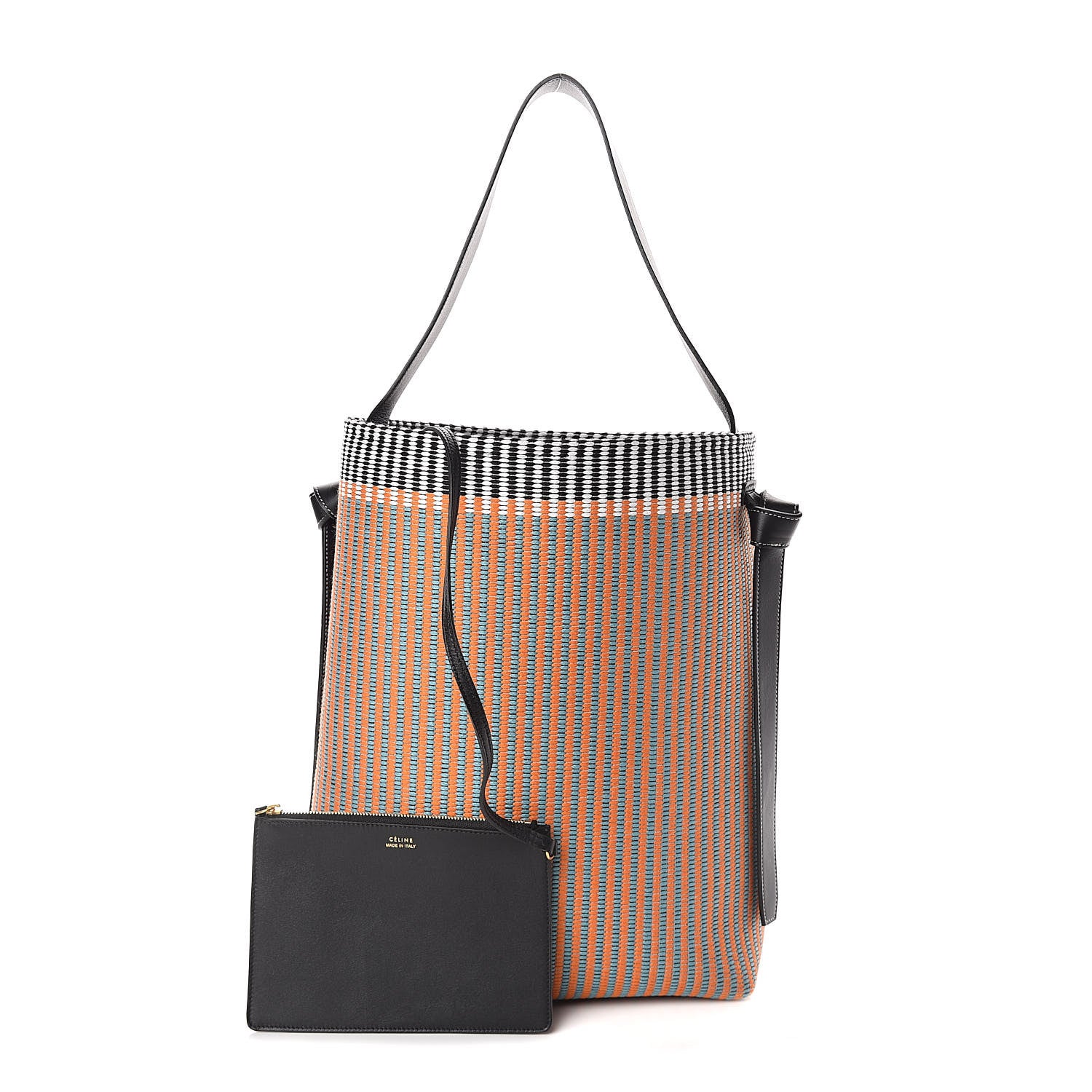 Celine Woven Canvas Small Twisted Cabas Multicolor 1 of 9