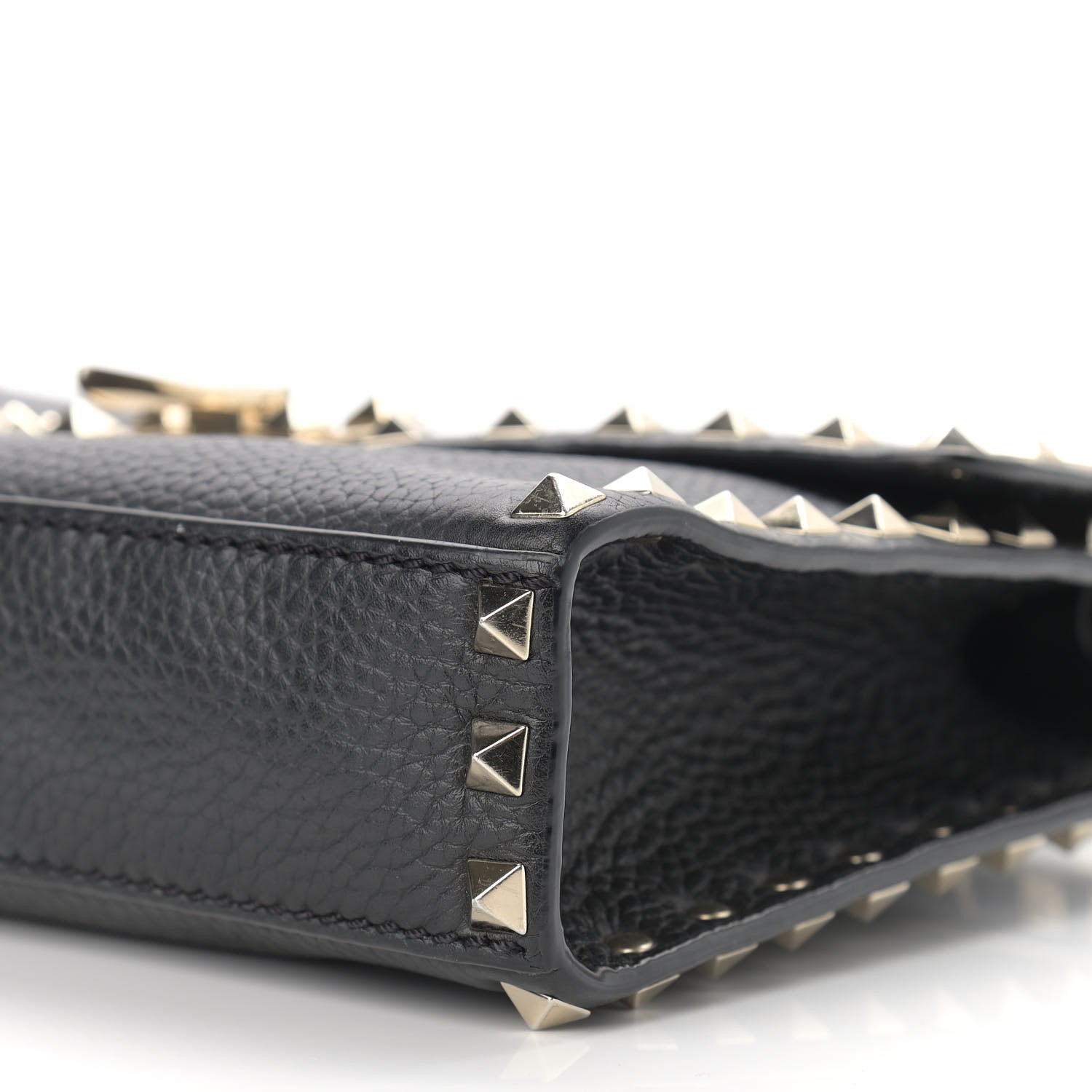 Valentino Garavani Pebbled Calfskin Medium Rockstud Flip Lock Crossbody Bag Black 9 of 11