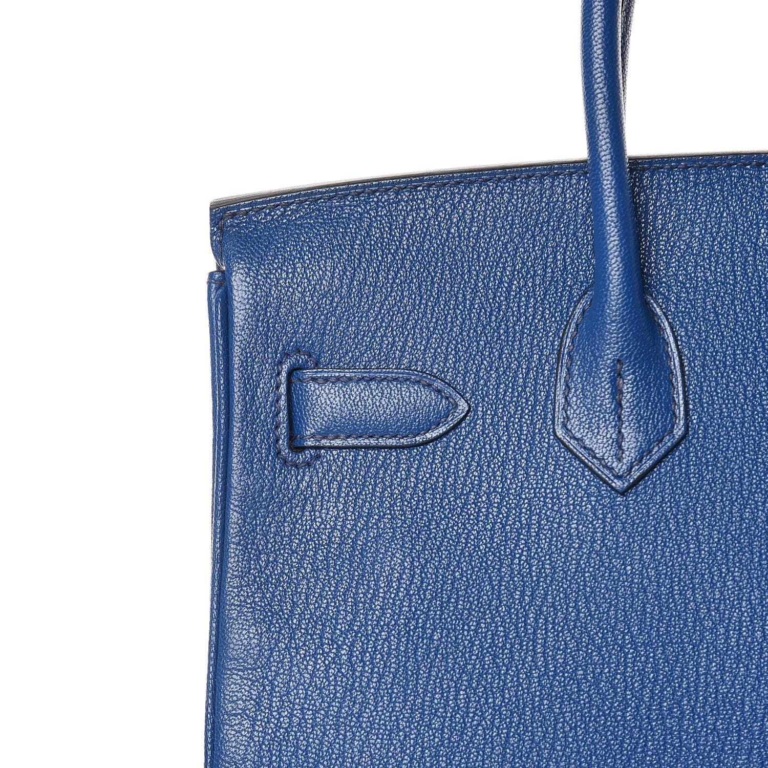 Hermes Chevre Mysore Bi-Color Horseshoe Birkin 30 Bleu Sapphire Paon 12 of 37