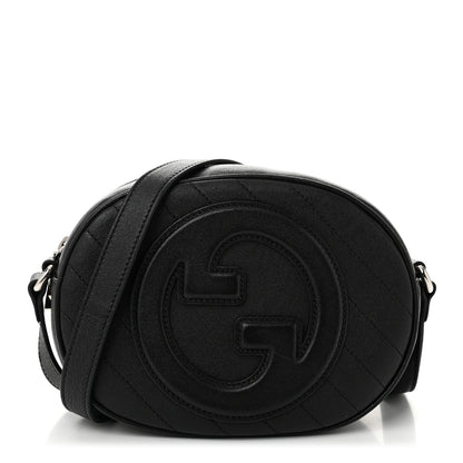 Gucci Sakai Be Green Calfskin Diagonal Stitched Mini Blondie Shoulder Bag Black 1 of 10