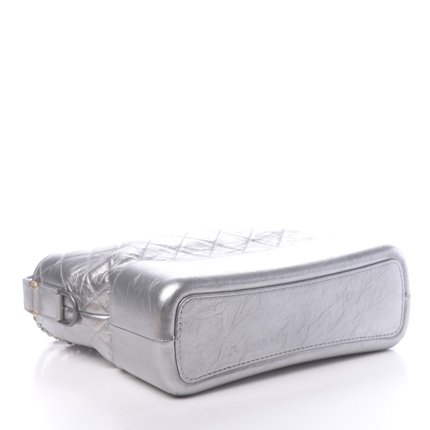 Metallic Lambskin Calfskin Quilted Medium Gabrielle Hobo Silver