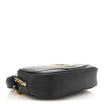 Saint Laurent Grain De Poudre Matelasse Monogram Mini Lou Camera Bag Black 4 of 11