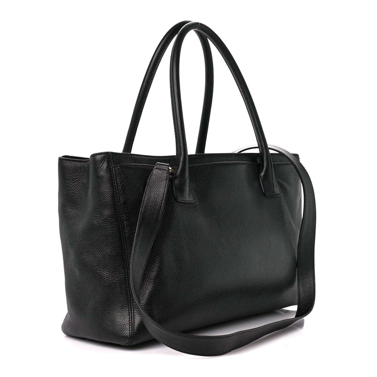 Chanel Calfskin Cerf Executive Shopper Tote Black 3 of 10