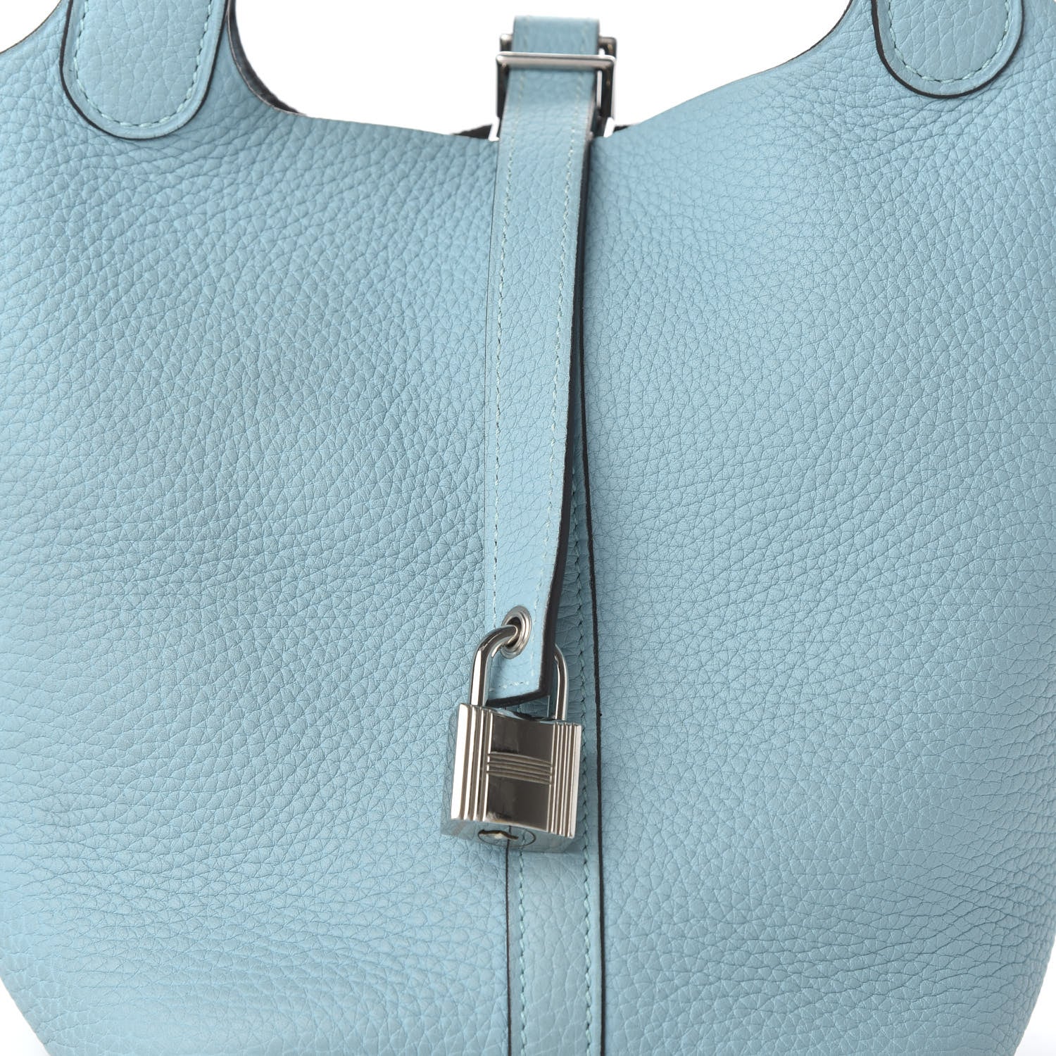 Hermes Taurillon Clemence Picotin Lock 18 PM Bleu Atoll 10 of 16