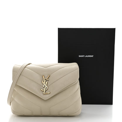 Saint Laurent Calfskin Y Quilted Monogram Toy Loulou Crossbody Bag Crema Soft 12 of 12