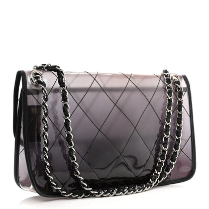 Chanel Vinyl Quilted Degrade Jumbo Single Flap Black 3 of 14