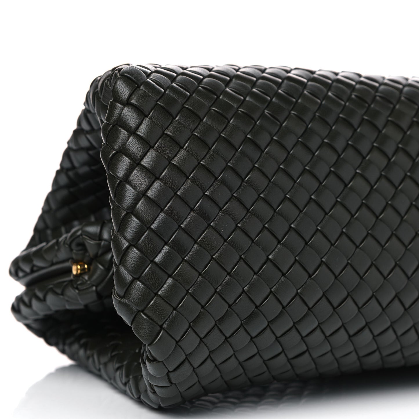 Nappa Intrecciato Padded Clutch Green