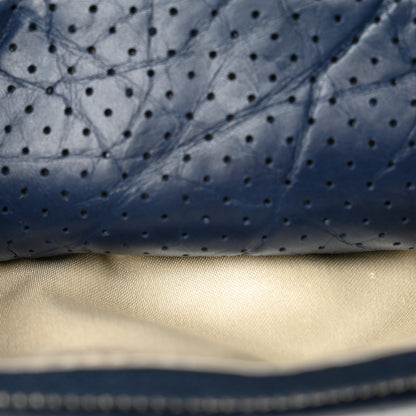 Chanel Calfskin Perforated 50's Satchel Marine Fonce 6 of 12