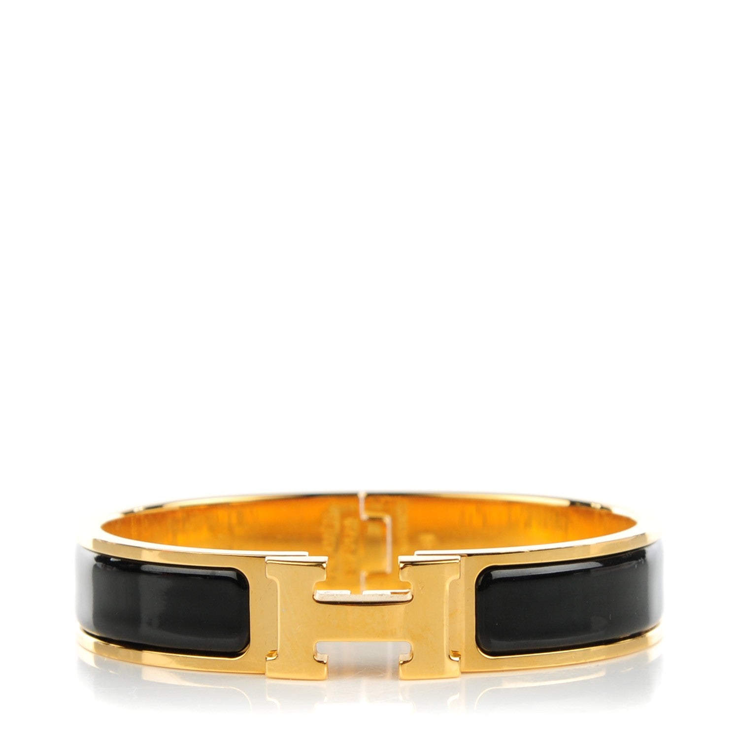 Hermes Enamel Narrow Clic Clac H Bracelet PM Black 1 of 5