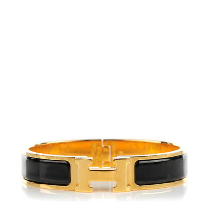 Hermes Enamel Narrow Clic Clac H Bracelet PM Black 1 of 5
