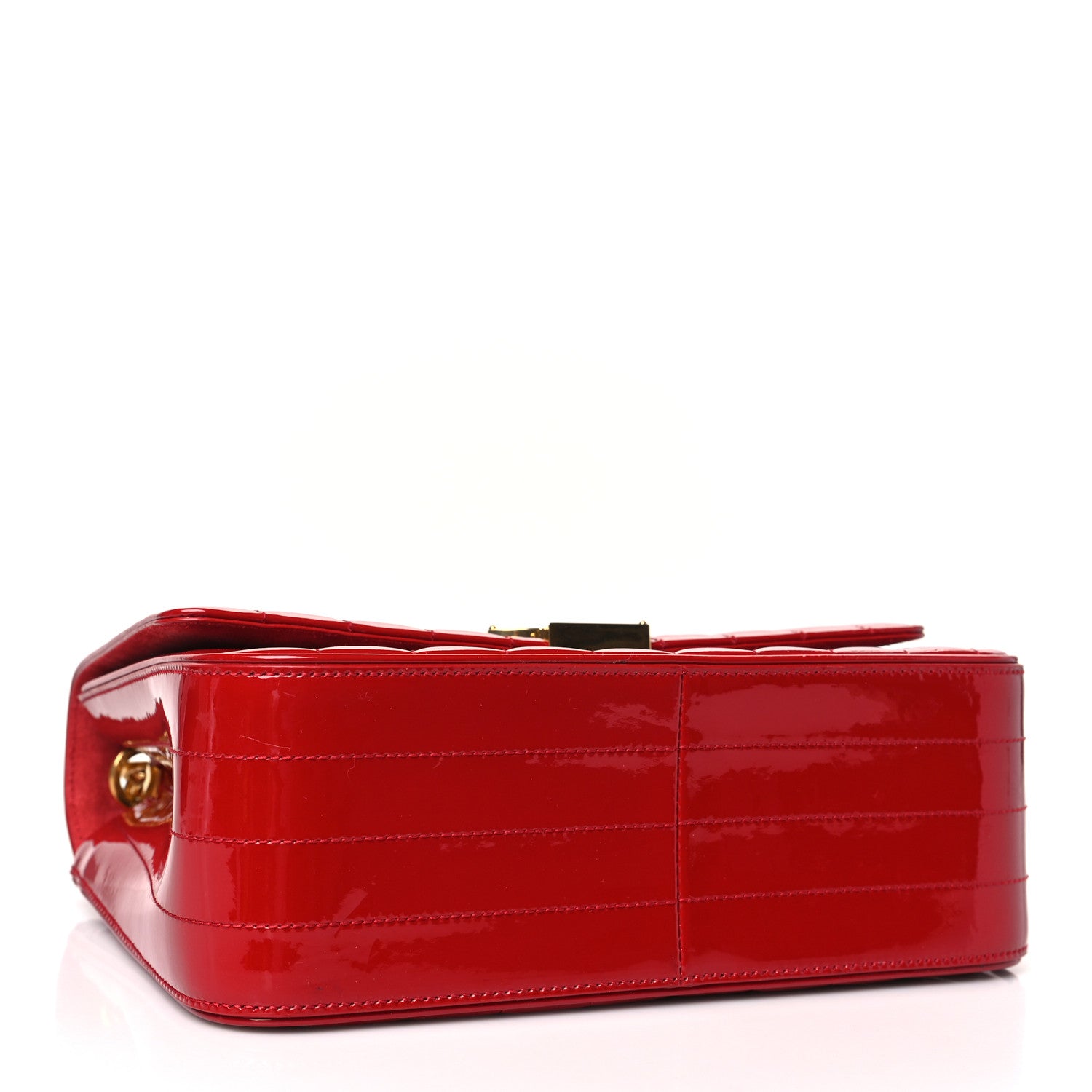 Saint Laurent Patent Matelasse Monogram Large Vicky Chain Bag Rouge Eros 4 of 8