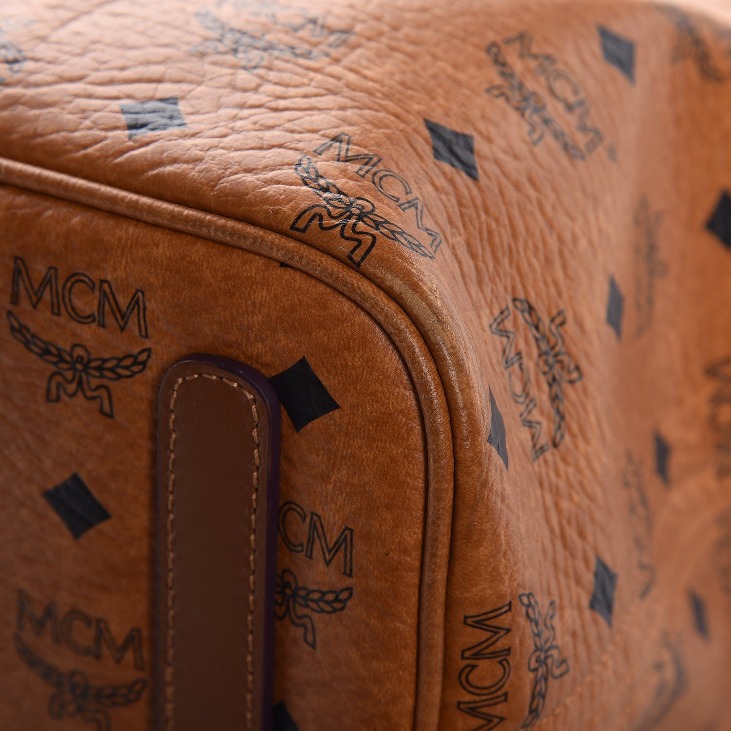 MCM Visetos Medium Liz Reversible Shopper Tote Cognac 18 of 20