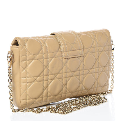 Christian Dior Lambskin Cannage New Lock Pouch Beige 3 of 11