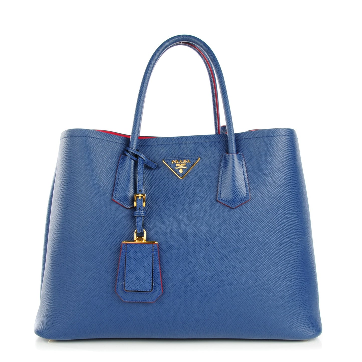 Saffiano Cuir Large Double Bag Bleuette