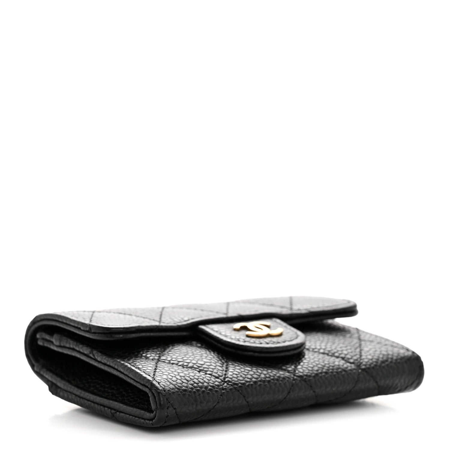 Chanel Caviar Quilted Flap Card Holder Wallet Black 4 of 10