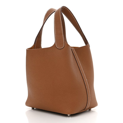 Hermes Taurillon Clemence Picotin Lock 18 PM Gold 3 of 11