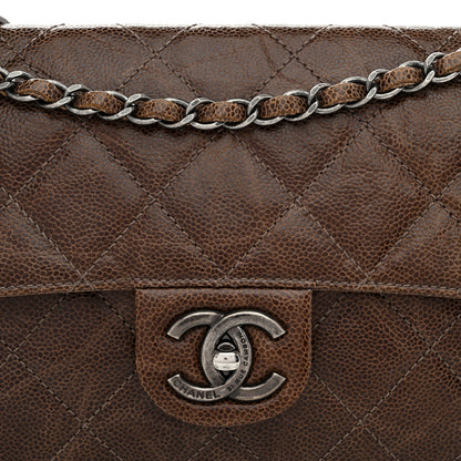 Chanel Crumpled Grained Calfskin Medium CC Crave Flap Brown 9 of 11
