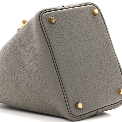 Hermes Taurillon Clemence Picotin Lock 18 PM Gris Meyer 9 of 10