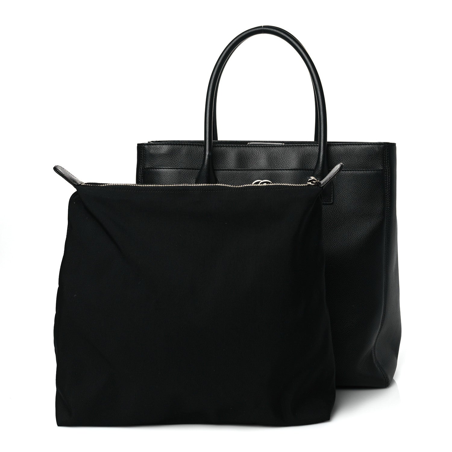 Chanel Calfskin Tall Cerf Tote Black 3 of 11